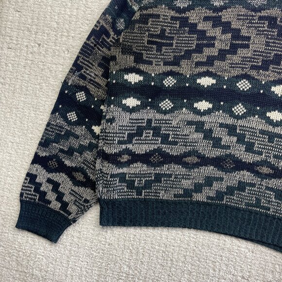 Vintage 90s Sweater Puritan Acrylic Knit Geometric Pattern XL Nostalgia READ - Picture 3 of 16